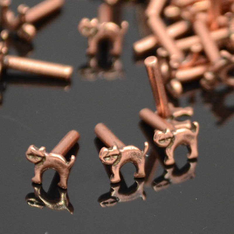 s38699 Decorative Rivet - Cat - Antiqued Copper (10)