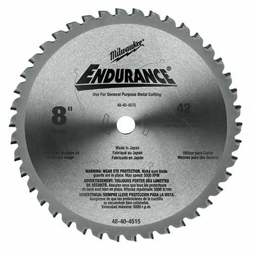 Milwaukee 48-40-4515 8-Inch 42 Tooth Ferrous and Non-Ferrous Metal Cutting Saw Blade with 5/8-Inch Arbor