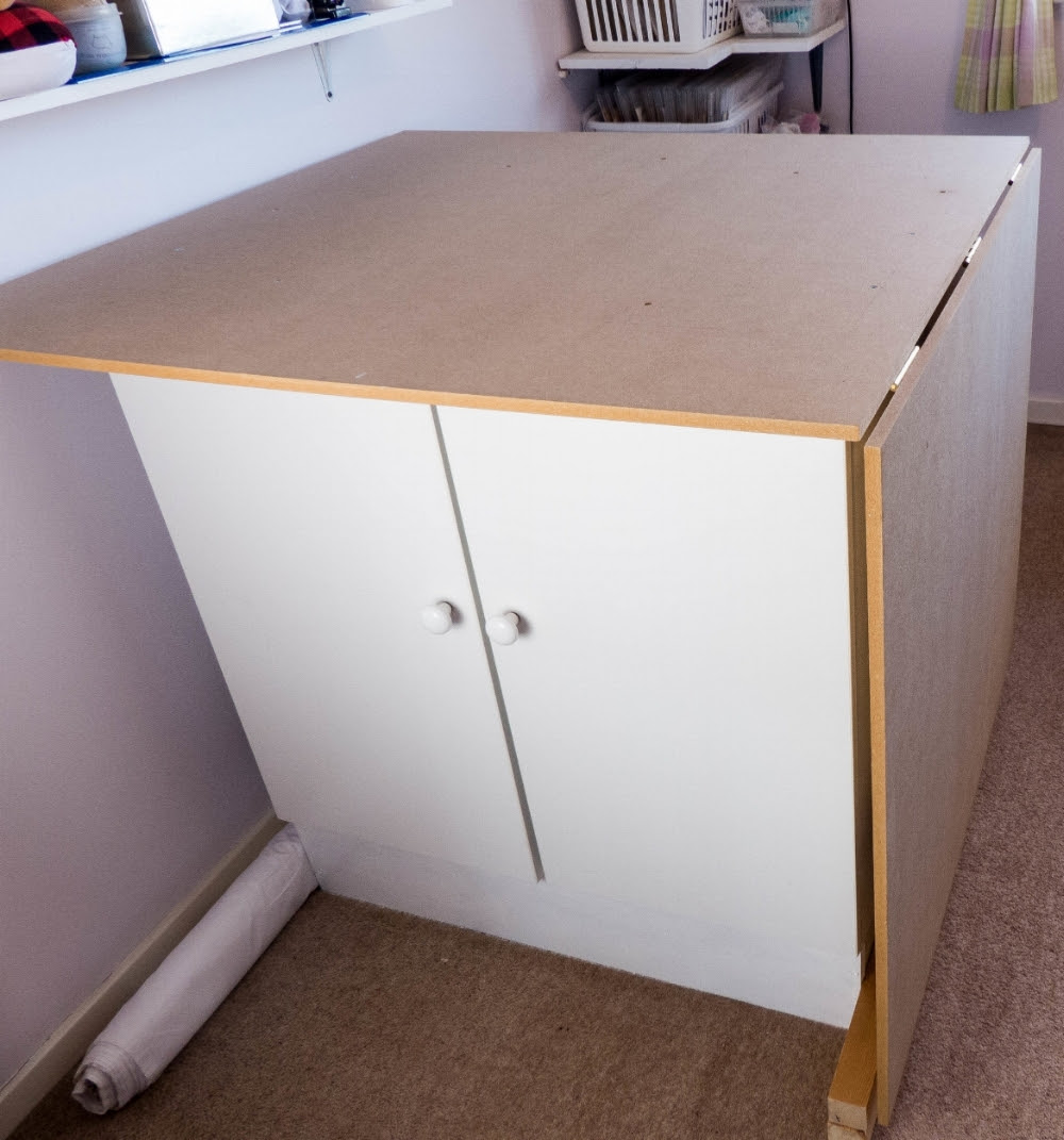 DIY Folding Cutting Table With Storage - Dream. Cut. Sew
