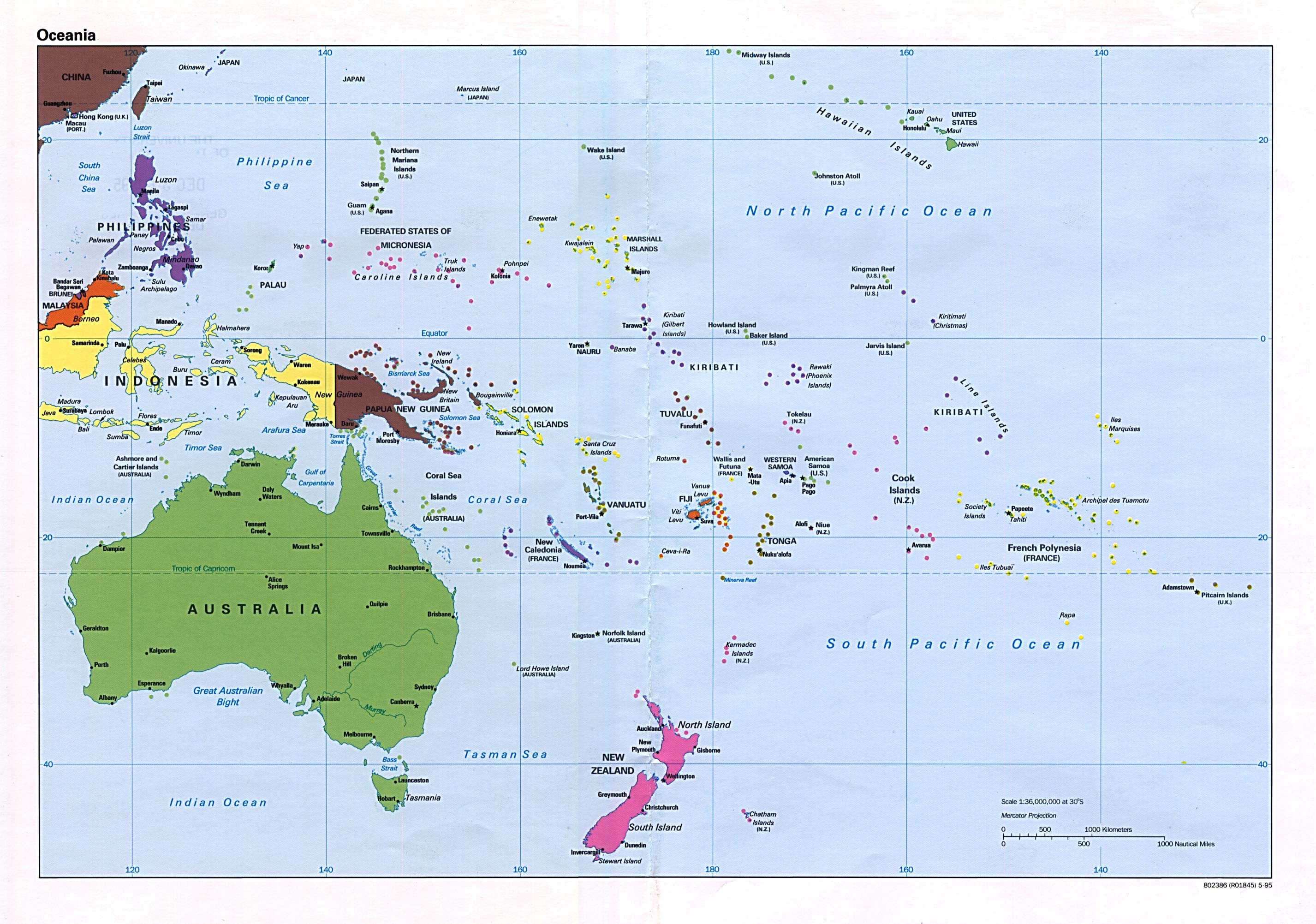 Cartina Fisica Oceania Da Stampare