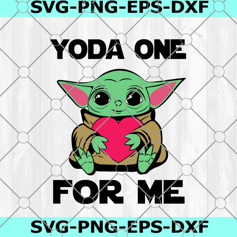 Download Baby YODA One For Me Heart Valentine's Day SVG PNG-Yoda ...
