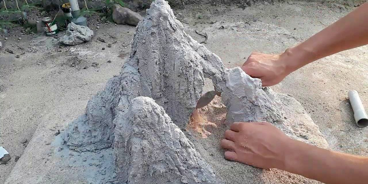 沙子堆出造型水泥铺上去 Diy山水盆景 制作成本低 成品意境美 网易视频