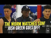 highlights subscription Dennis Rodman watches Son Dennis Jr's Basketball Team! Josh Green Goes Off at UAA! Full Highlights