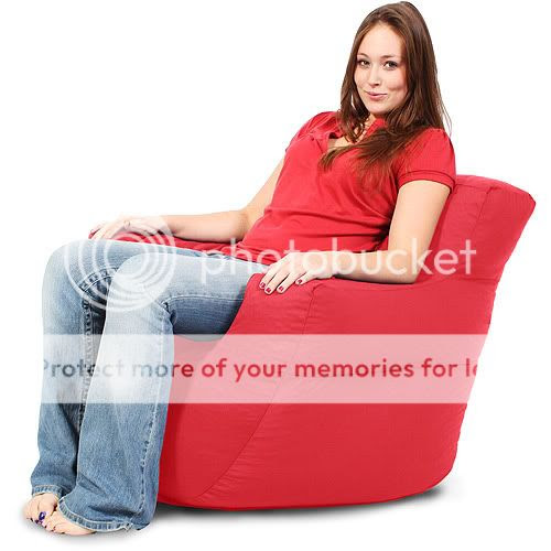 Club Bean Bag Chair, Red Twill