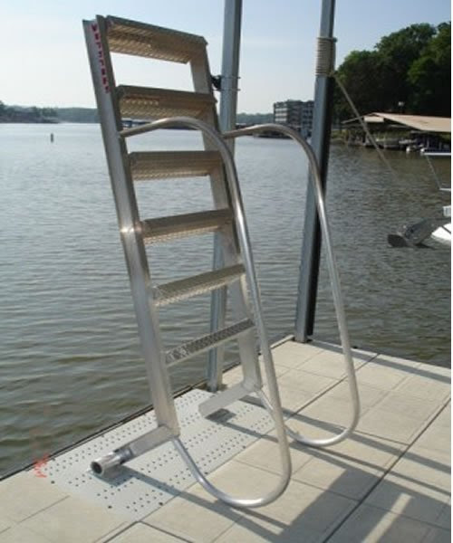 6 Step Wet Steps Angled Dock Ladders | DockLaddersDepot.com