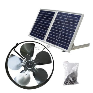 Solar Powered 25W Attic Ventilation Gable Roof Vent Fan w/ 30W Folding 