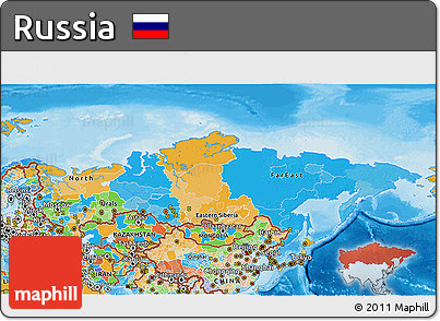 Free Political 3D Map of Russia