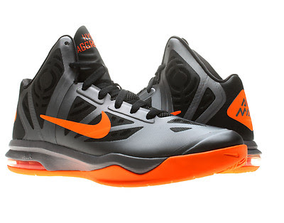 Nike Air Max Hyperaggressor Charcoal/Orange Mens Basketball Shoes ...