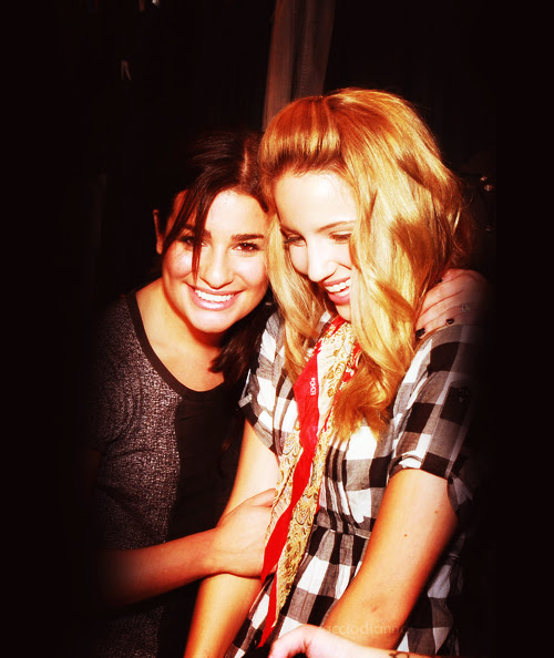 dianna agron and lea michele kissing. dianna agron and lea michele