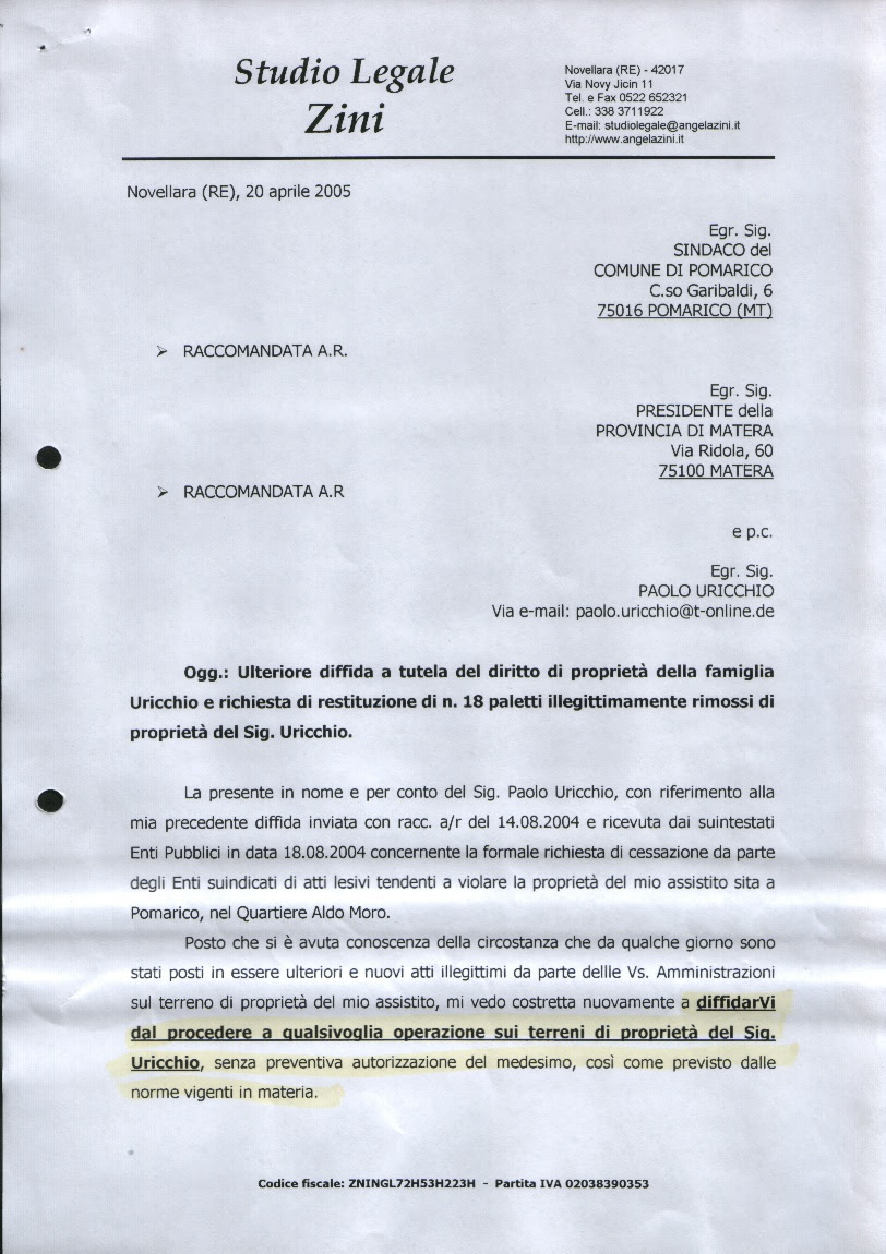 La ROTATORIA a Pomarico