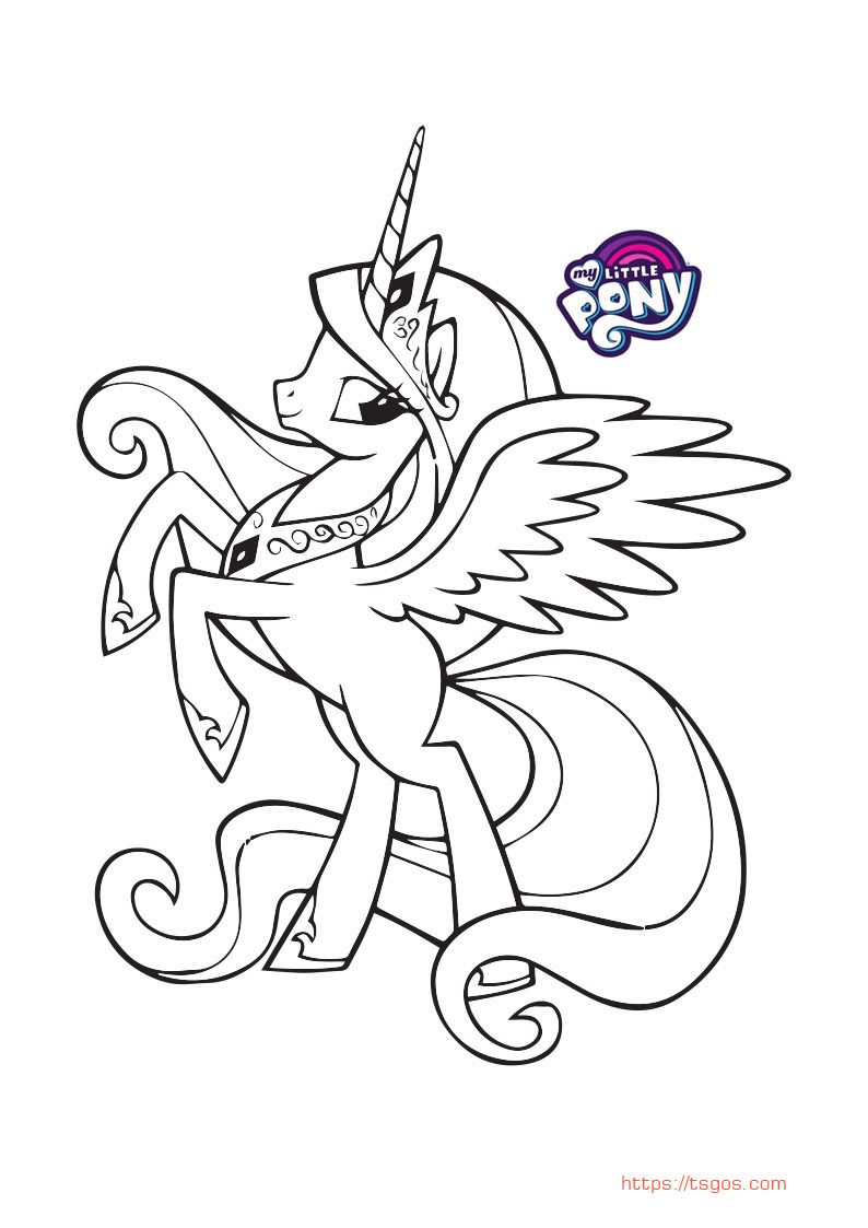 Princess Celestia My Little Pony Fun Coloring Page - TSgos ...