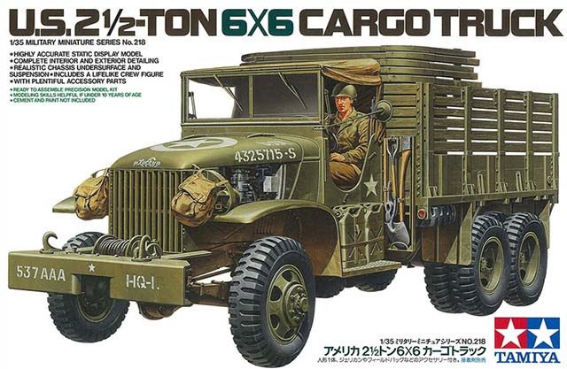 Tamiya 1/35 U.S. 2 1/2 TON 6x6 CARGO TRUCK (35218) English Color Guide & Paint Conversion Chart　