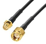 WLAN Antennenkabel SMA reversed Buchse auf SMA Stecker vergoldet, 5,0 m