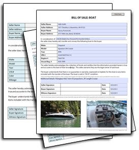 boat bill of sale watercraft