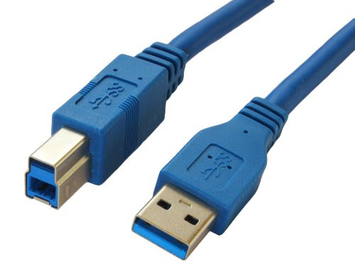 Superspeed USB 3.0 Type A Male to Type B Male 28AWG Cable (3 Feet, Blue) 