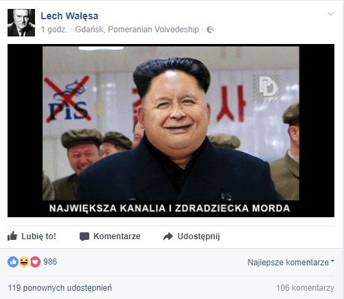 Wałęsa opublikował ostrego mema z Kaczyńskim. Prezes PiS ...