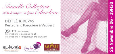 Défilé et repas - Nouvelle Collection de la boutique en ligne Eden-Love