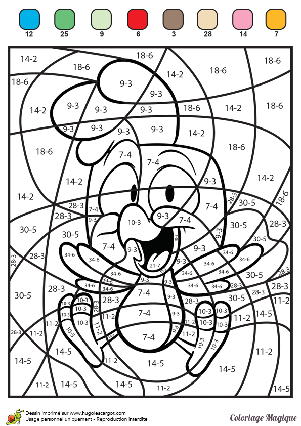 coloriage magique soustraction ce2 - Coloriage Magique Addition soustraction Jedessine 