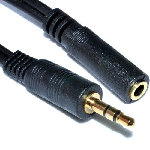3.5mm Stereo Jack to Socket Headphone Extension GOLD Cable 2m