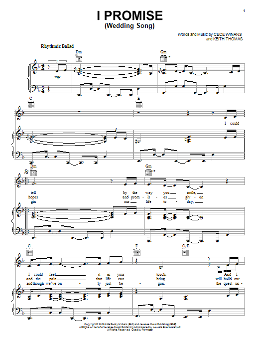 I Promise (Wedding Song) Sheet Music Direct