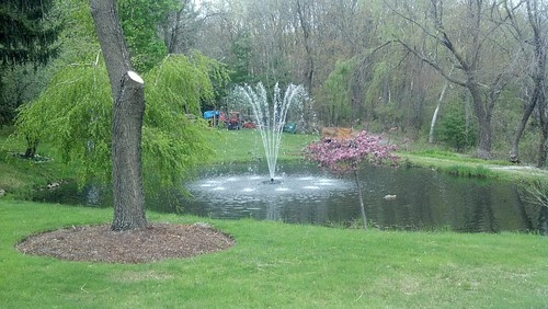 Fountain in spring time