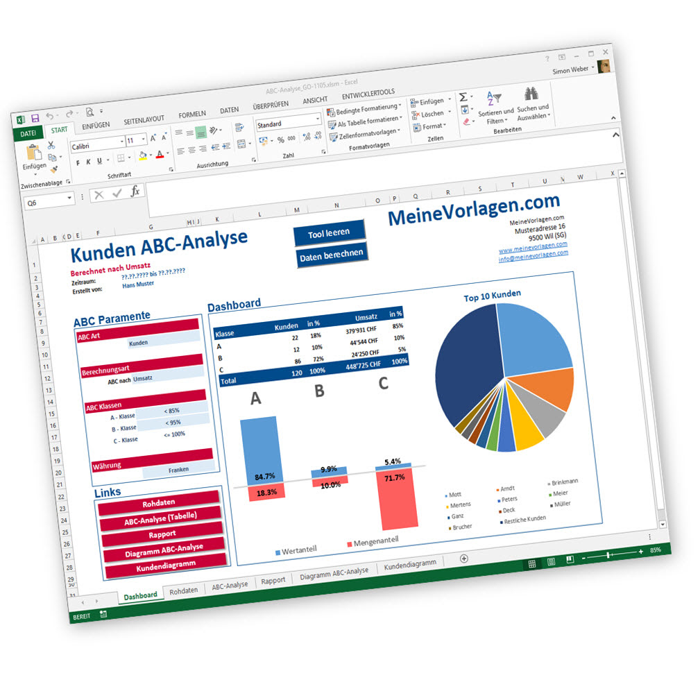 Excel ABC-Analyse | MeineVorlagen.com