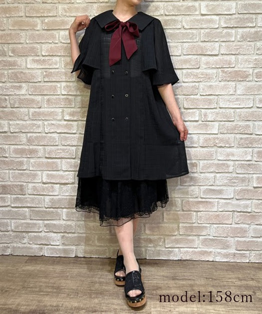 Web価格 期間限定 リボン付セーラー襟ワンピース アクシーズファム公式通販 Axes Femme Online Shop