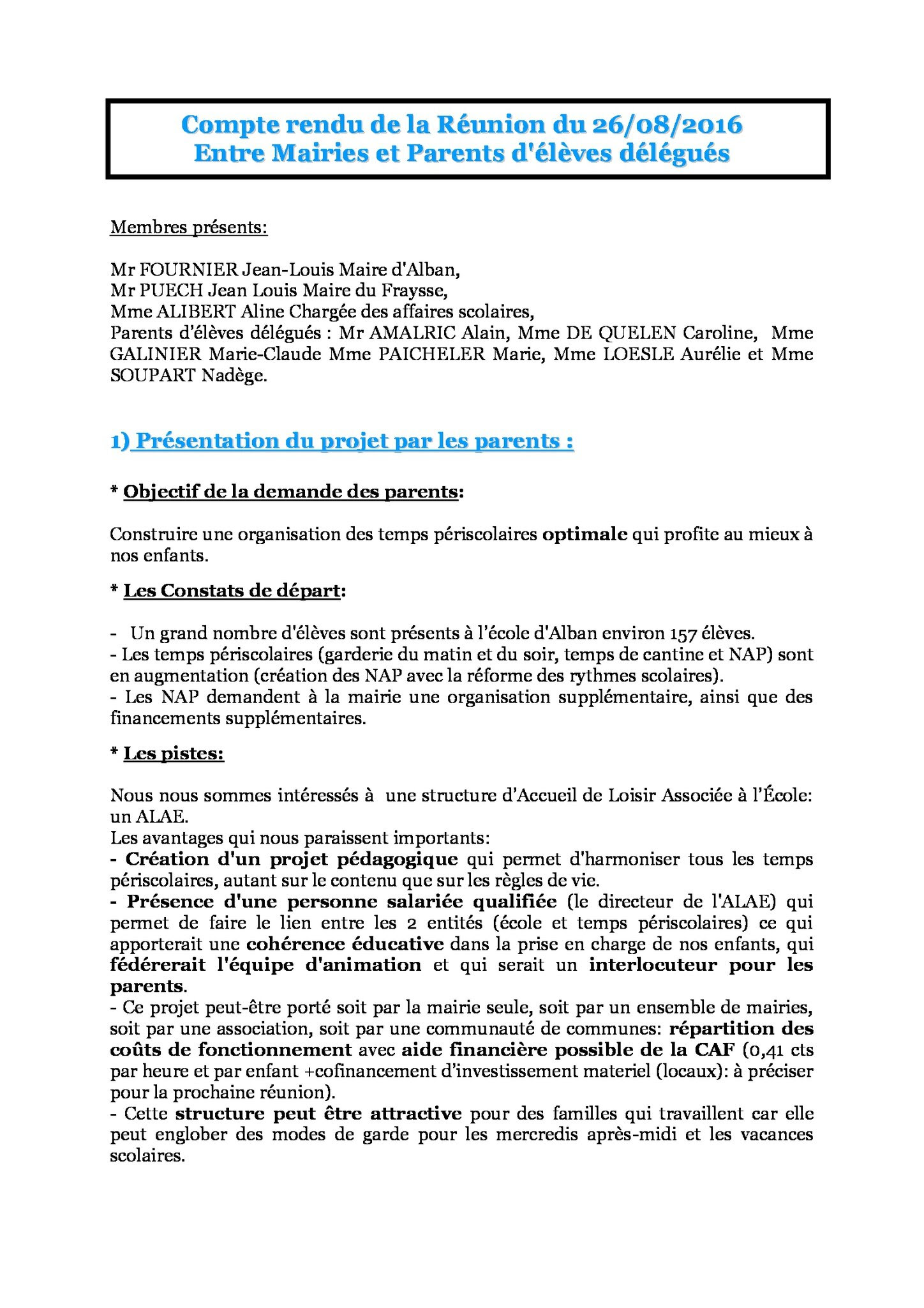 Présentation du projet ALAE aux élus 26.08.2016 - La vie ...