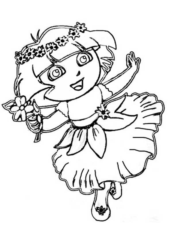 Dora the Latino Girl Coloring Page - Free Printable Coloring Pages for Kids