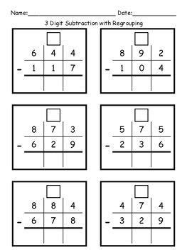  students can practice their subtraction with regrouping skills math
