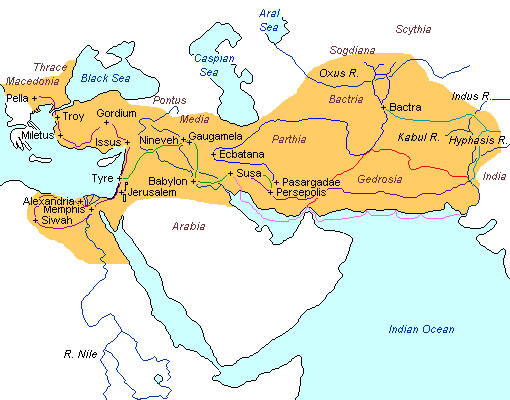 Empire Of Alexander The Great Map Geography Pages For Dr Rollinson S Courses And Resources
