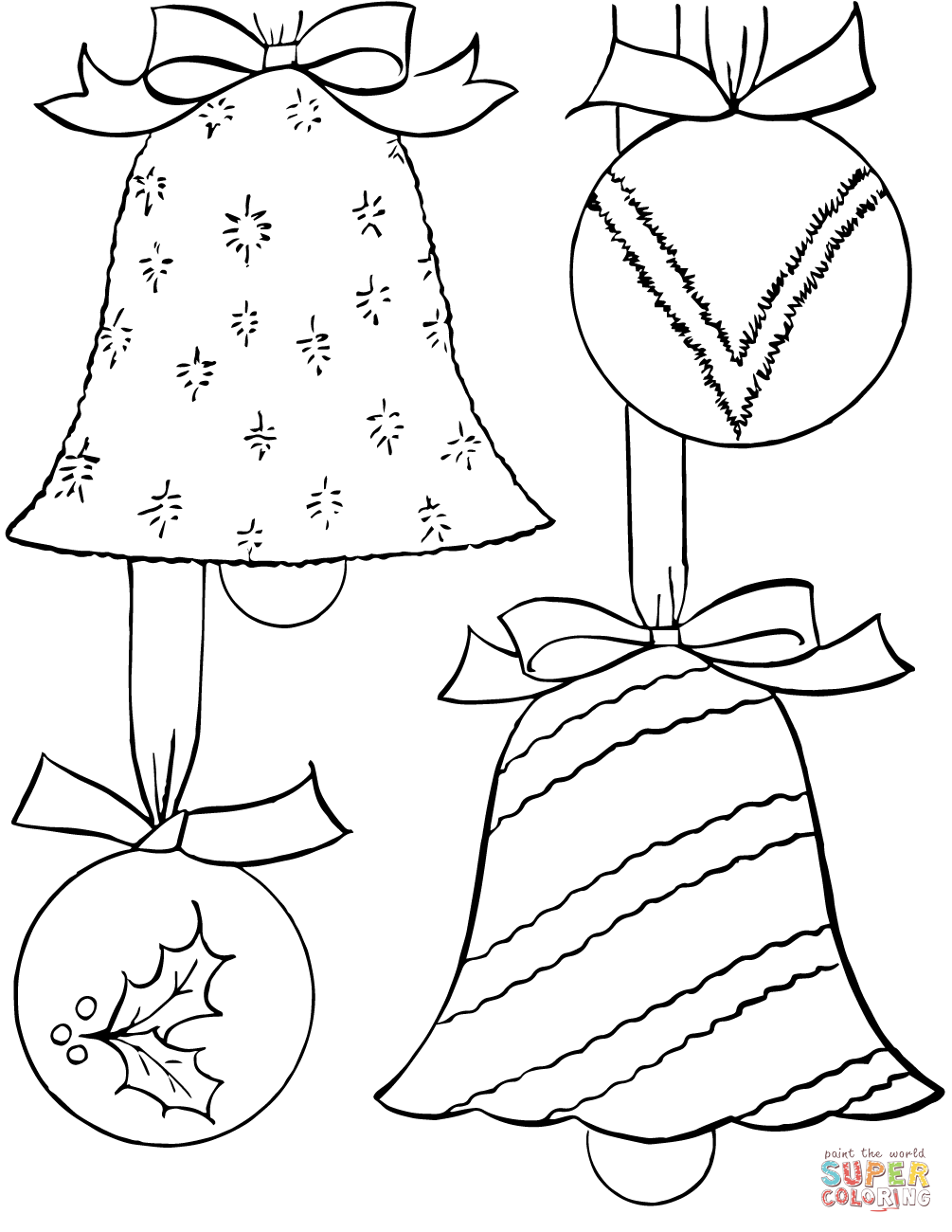 the Christmas Ornaments coloring pages