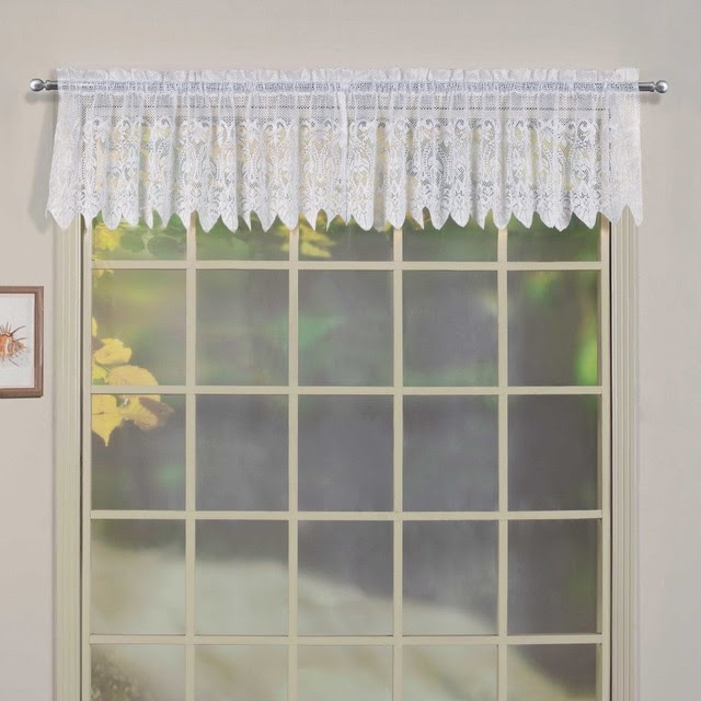 United Curtain Valerie Voile and Macrame Kitchen Valance - modern ...