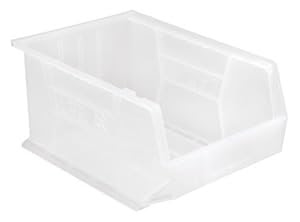 Quantum QUS255 Plastic Storage Stacking Ultra Bin, 16-Inch by 11-Inch by 8-Inch, Clear, Case of 4