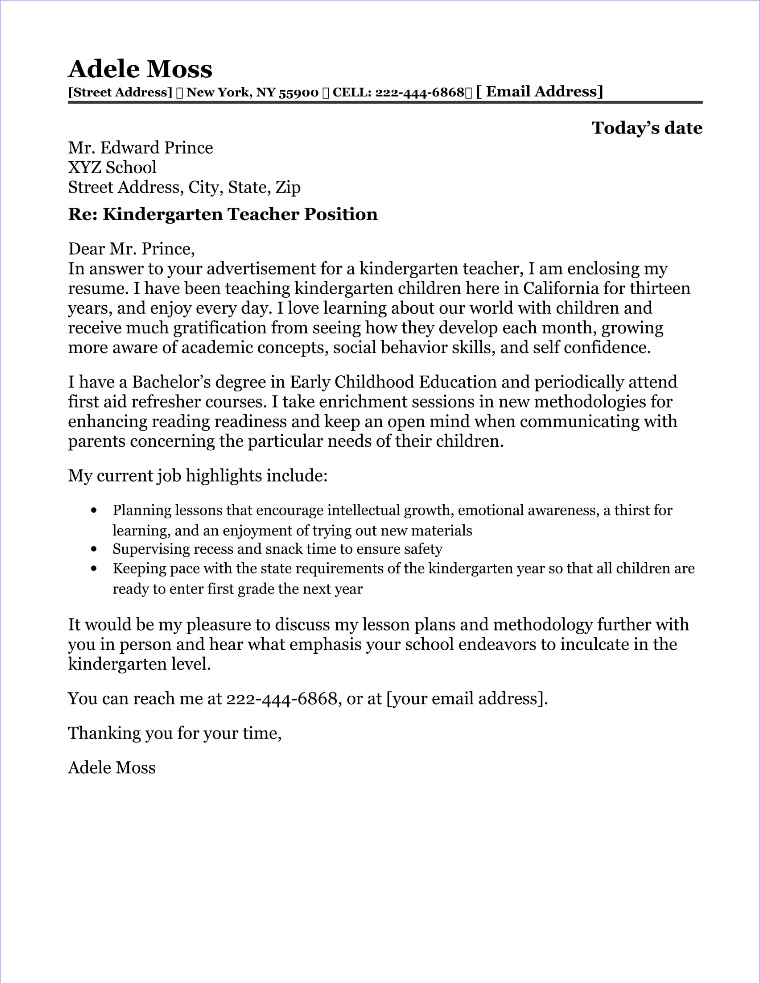 School Counselor Cover Letter Sample