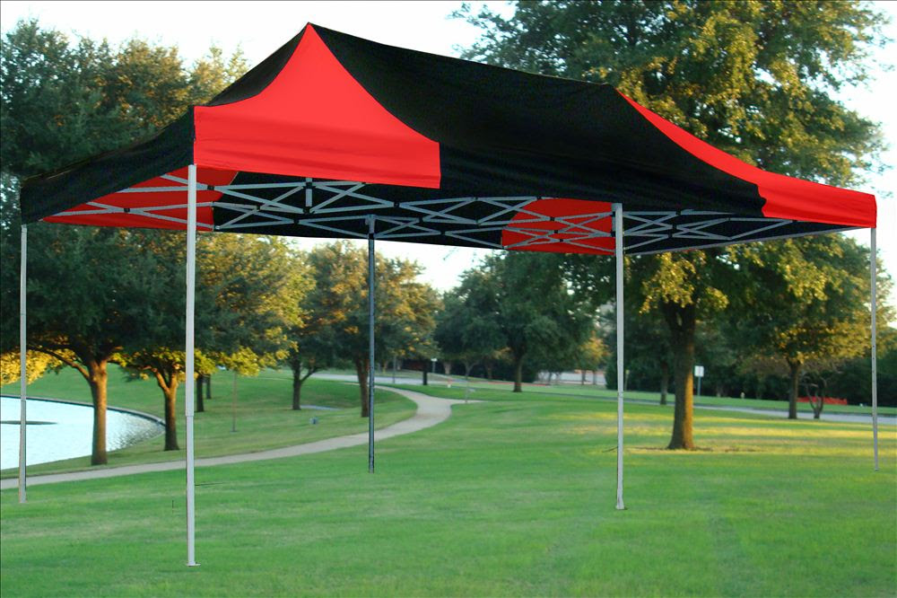 10' x 20' Pop Up Canopy Party Tent Gezebo EZ Red Black E ...