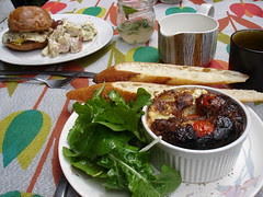 l-r: sausage & egg breakfast sandwich, frittata