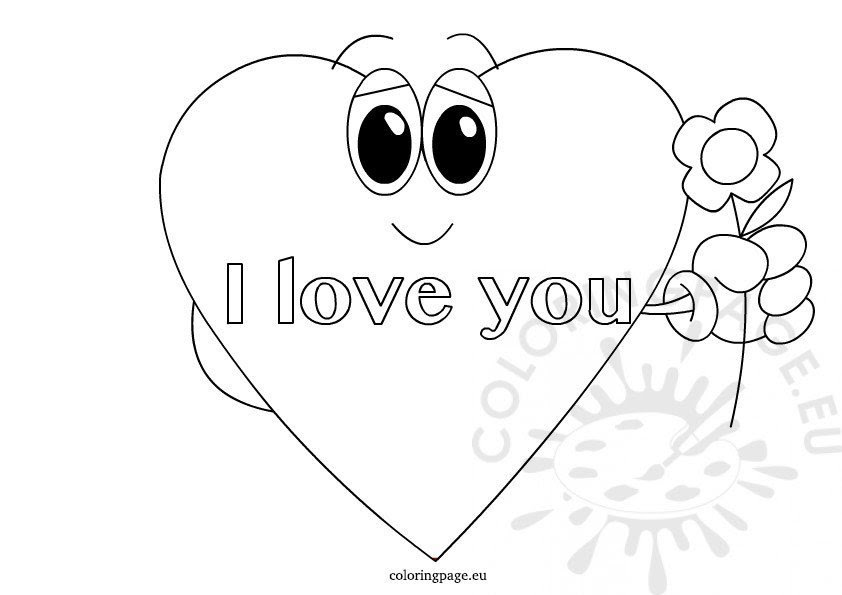 I Love You heart - Coloring Page