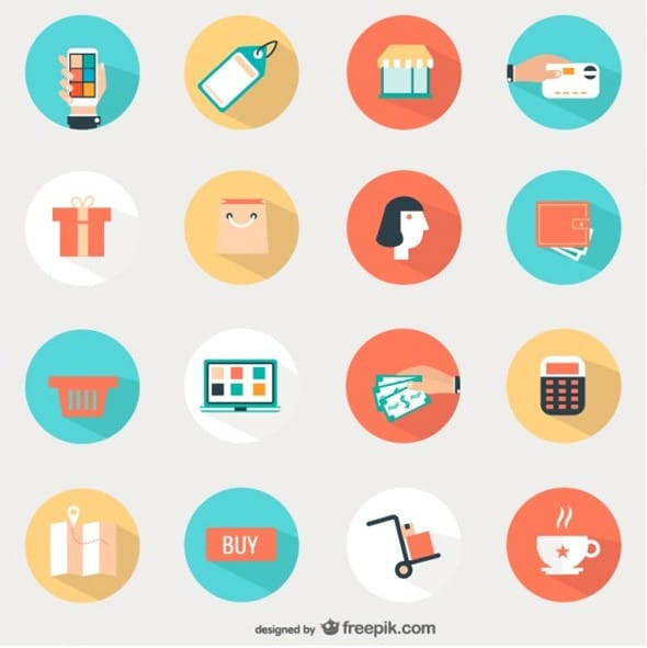 Shopping-round-icons-set