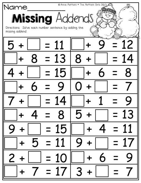 These worksheets help students improve their mental math skills while in addition or subtraction. winter math and literacy packet first grade 1st grade math