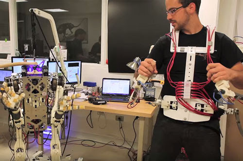 PhD student Joao Ramos demonstrates the Balance Feedback Interface