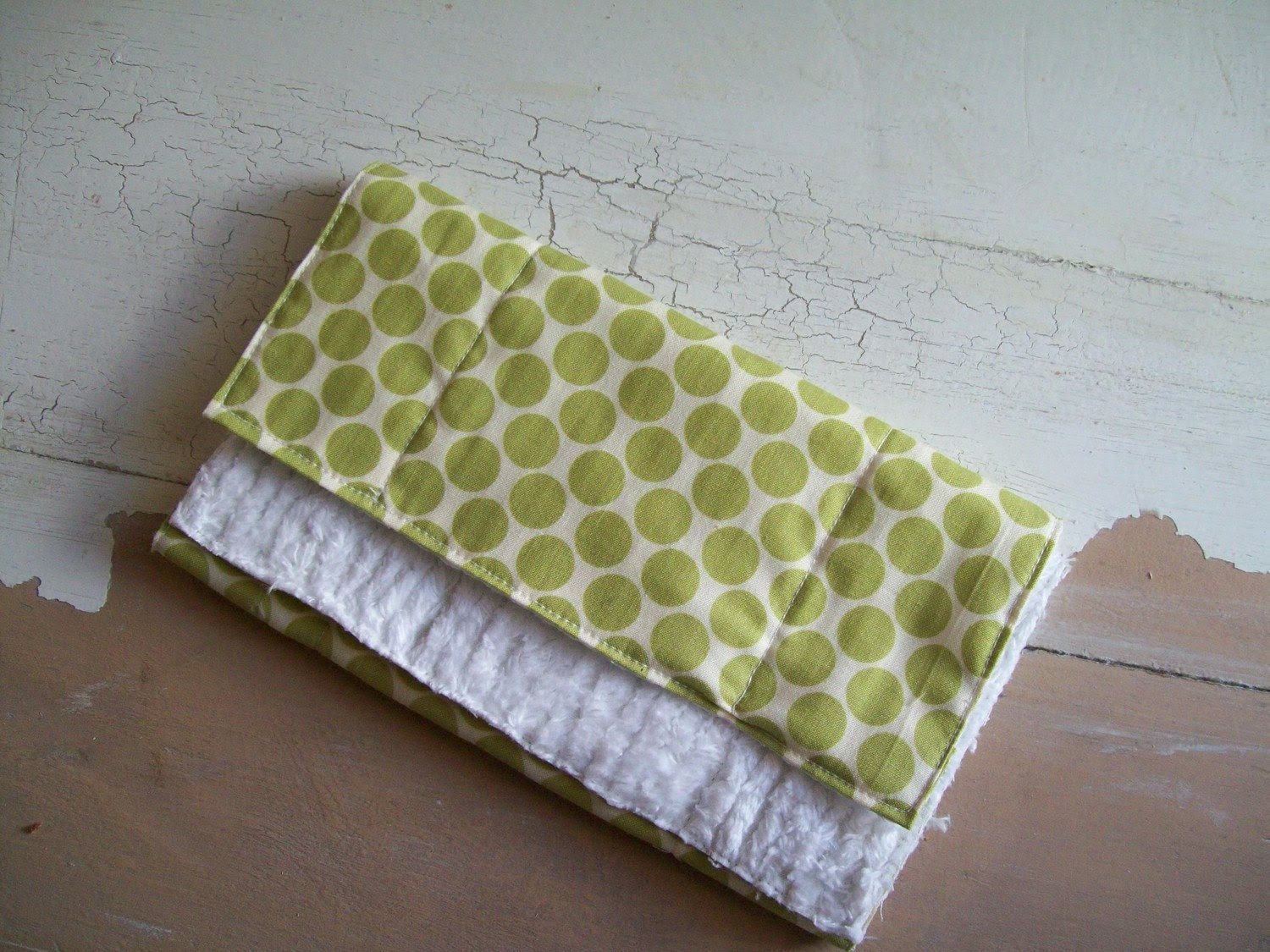 Green Polka Dot Burpee Cloth ALL PROCEEDS GO TOWARDS JAPAN RELIEF EFFORTS