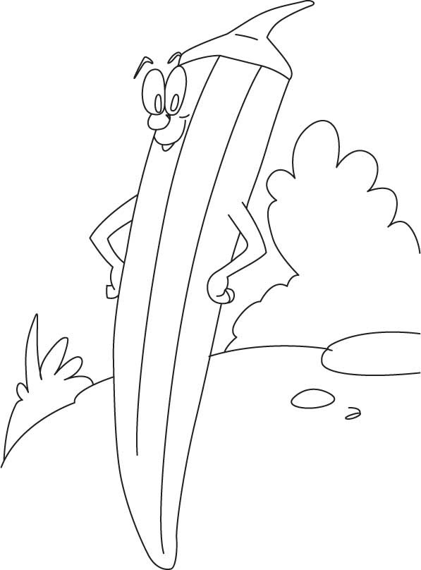 Download Cartoon okra coloring page | Download Free Cartoon okra coloring page for kids | Best Coloring Pages