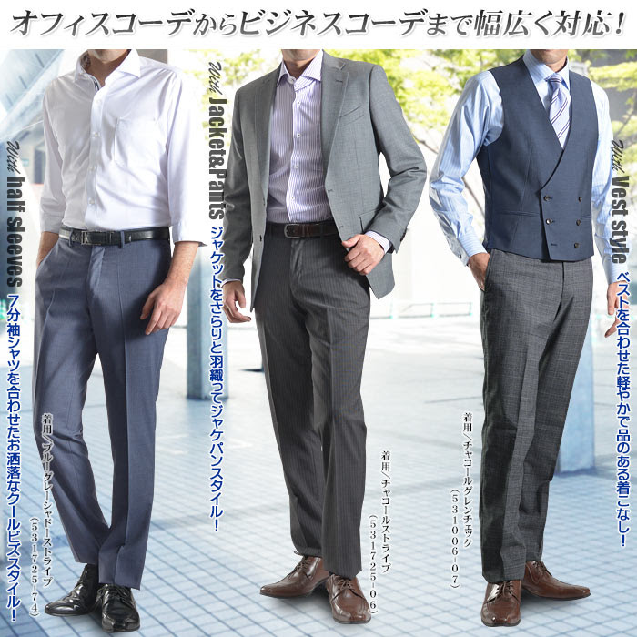 ビジネスパンツ スラックス テーパードパンツ メンズ おしゃれ 大きいサイズ スリム 伸びる ウォッシャブル 洗える スーツスラックス ライン柄 着痩せ 春夏 楽天スーパーセール