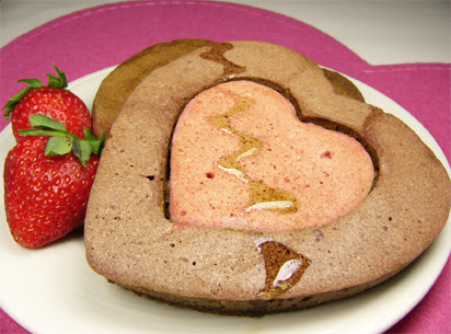 Vegantine's Day Heart Pancakes