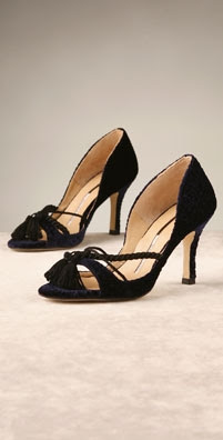 Beatrix Ong Coppelia Velvet Open Toe Pump
