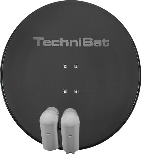 Technisat GIGATENNE SATMAN 850 für EUTELASTRASAT, Mehrteilnehmerempfang (2x UNYSAT Twin-LNB + 2x DiSEqC-Switch 2/1) grau