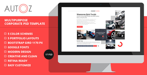 AutoZ - Multipurpose Corporate PSD Template - Corporate PSD Templates