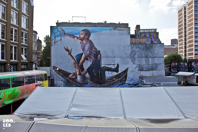 Muralist Fintan Magee New London Mural titled 'Survival'
