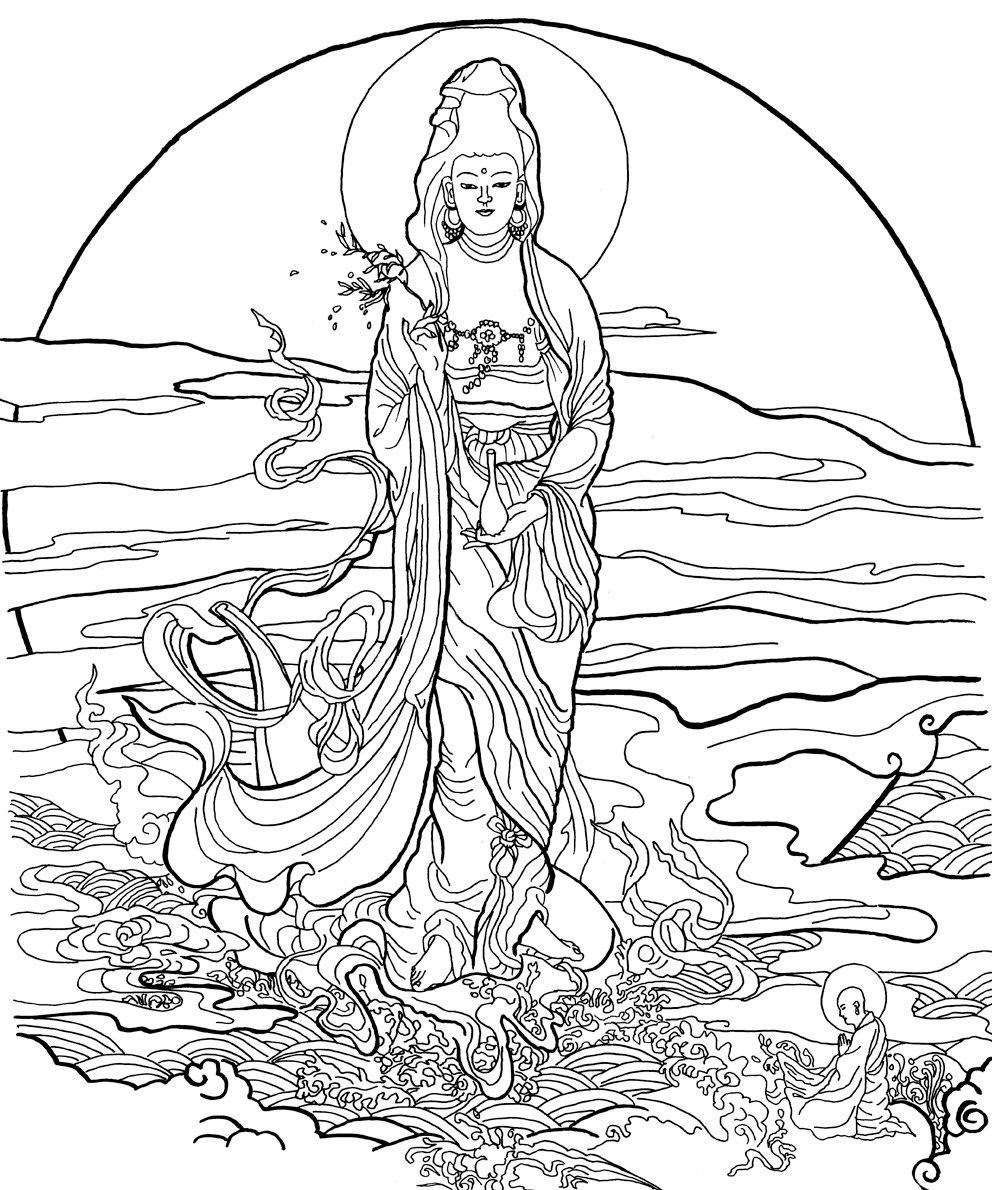 Coloriage adulte bouddha